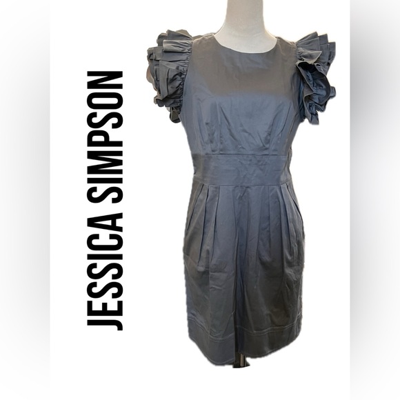 B8 NWT JESSICA SIMPSON DRESS SIZE 12. COLOR GREY SMOKED PEARL - Picture 3 of 16
